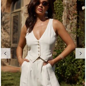 NWT 12th Tribe Diane White Linen Vest and Trouser Set - SOLD OUT ONLINE